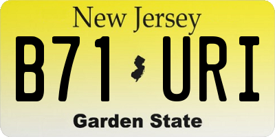 NJ license plate B71URI