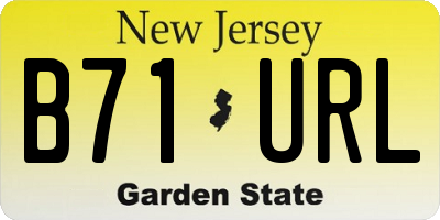 NJ license plate B71URL