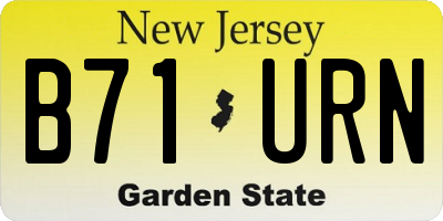 NJ license plate B71URN