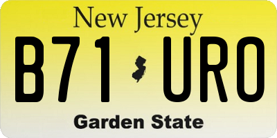 NJ license plate B71URO