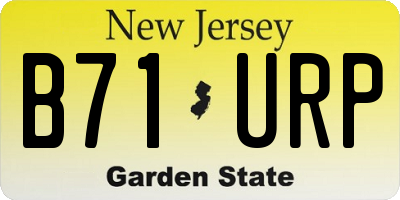 NJ license plate B71URP