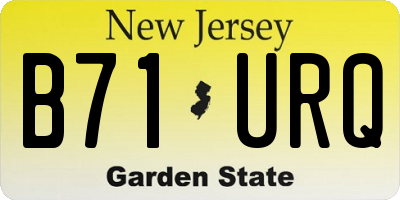NJ license plate B71URQ