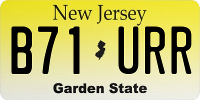 NJ license plate B71URR