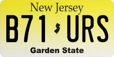 NJ license plate B71URS