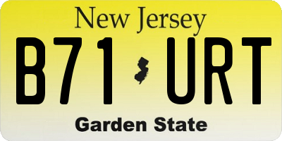 NJ license plate B71URT