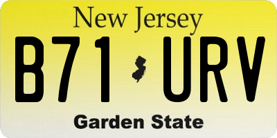 NJ license plate B71URV