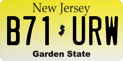 NJ license plate B71URW
