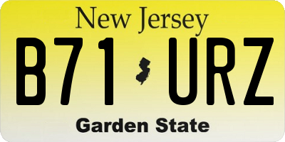 NJ license plate B71URZ