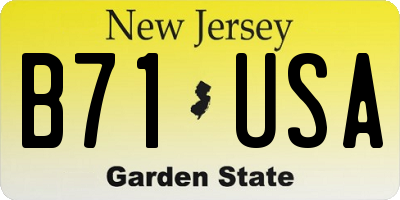 NJ license plate B71USA