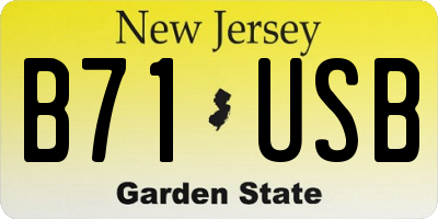 NJ license plate B71USB