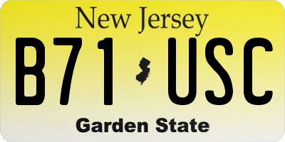 NJ license plate B71USC