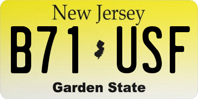 NJ license plate B71USF