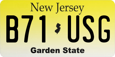 NJ license plate B71USG