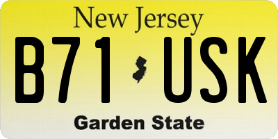 NJ license plate B71USK
