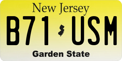NJ license plate B71USM