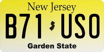 NJ license plate B71USO