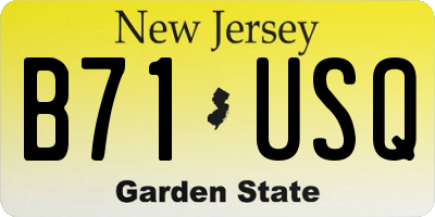 NJ license plate B71USQ