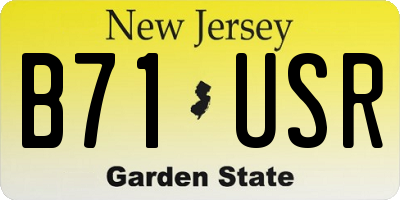 NJ license plate B71USR