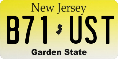 NJ license plate B71UST