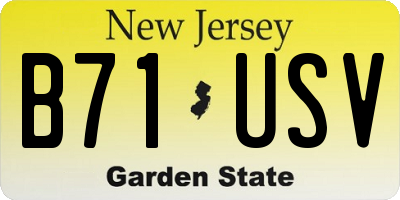 NJ license plate B71USV