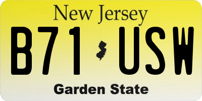 NJ license plate B71USW