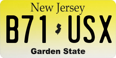 NJ license plate B71USX