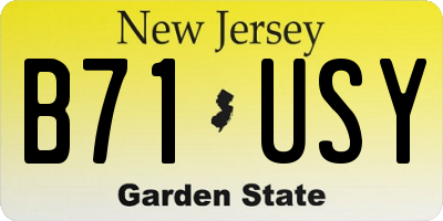 NJ license plate B71USY