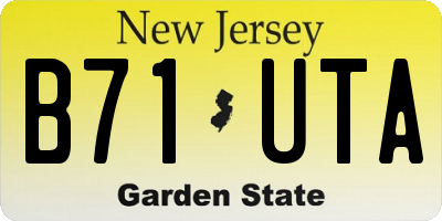 NJ license plate B71UTA