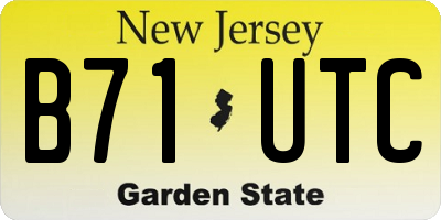 NJ license plate B71UTC