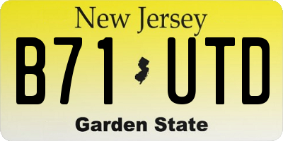 NJ license plate B71UTD