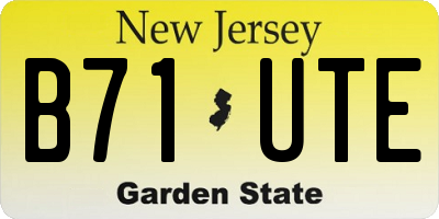 NJ license plate B71UTE