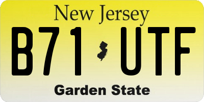 NJ license plate B71UTF