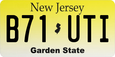 NJ license plate B71UTI