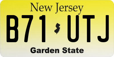 NJ license plate B71UTJ