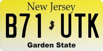 NJ license plate B71UTK