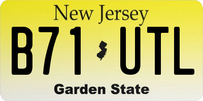 NJ license plate B71UTL