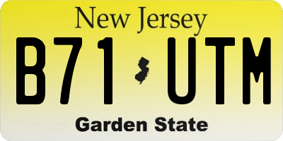 NJ license plate B71UTM