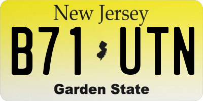 NJ license plate B71UTN