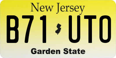 NJ license plate B71UTO