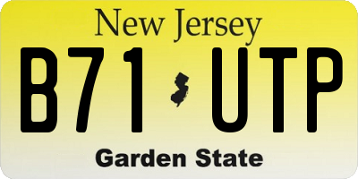 NJ license plate B71UTP