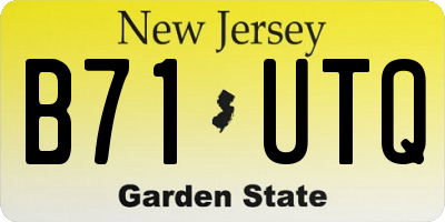 NJ license plate B71UTQ