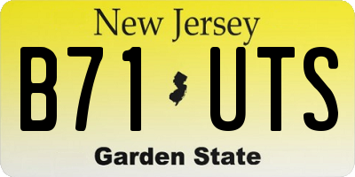 NJ license plate B71UTS