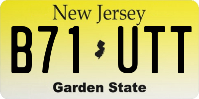 NJ license plate B71UTT
