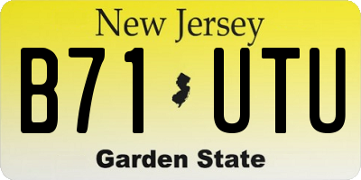 NJ license plate B71UTU