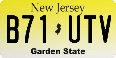 NJ license plate B71UTV