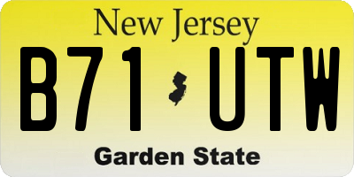 NJ license plate B71UTW