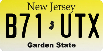 NJ license plate B71UTX