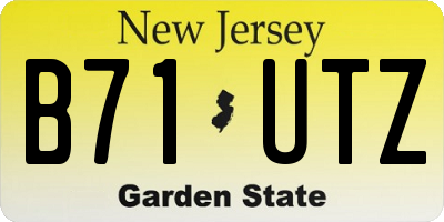 NJ license plate B71UTZ