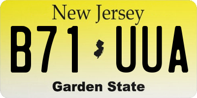 NJ license plate B71UUA