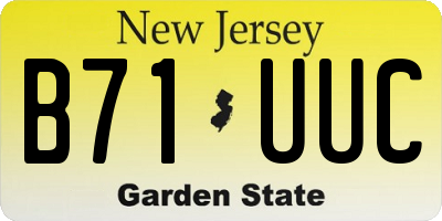 NJ license plate B71UUC